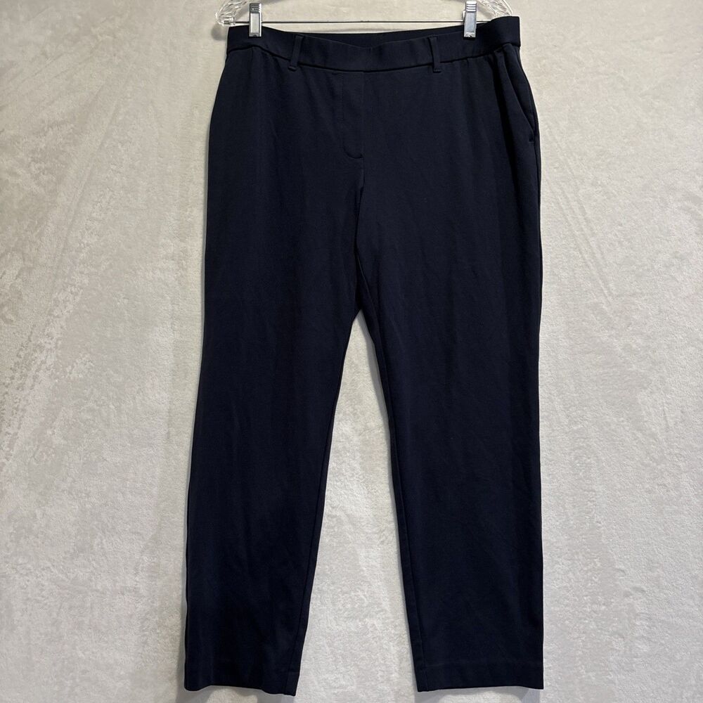 J. Jill Pull On Mid Rise Stretch Pockets Dress Trouser Pants Navy Blue Medium